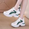 Taizhou mesh color matching medium-top sports shoes women's new height-increasing white shoes fashionable running dad shoes