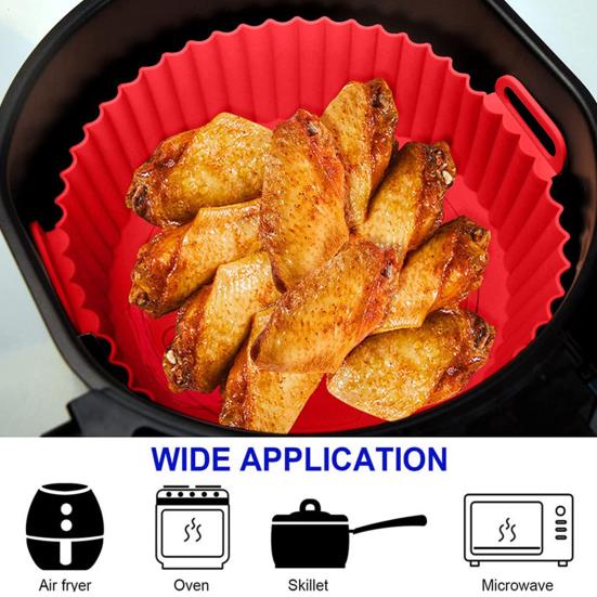 Yousheng Silicone Frying Liners Air Circulation Baking Tray Dual-sided Cooking Pan Grease-free Air Fryer Basket Kitchen Accessory