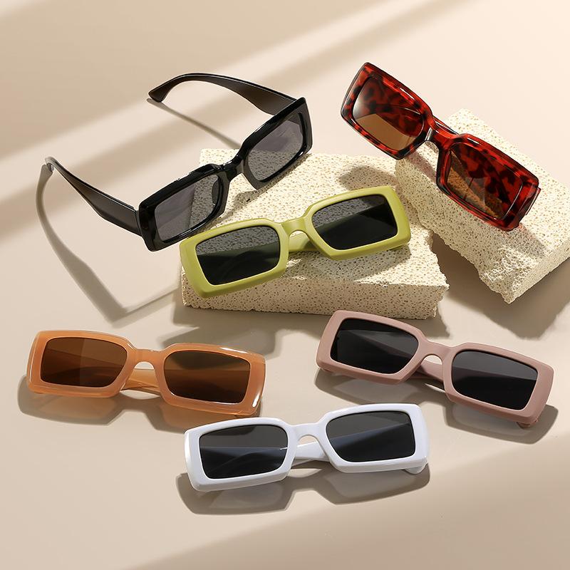 Avocado Green Sunglasses New Retro European and American Fashion Square Sunglasses Personalized Hip Hop Sunglasses Trend