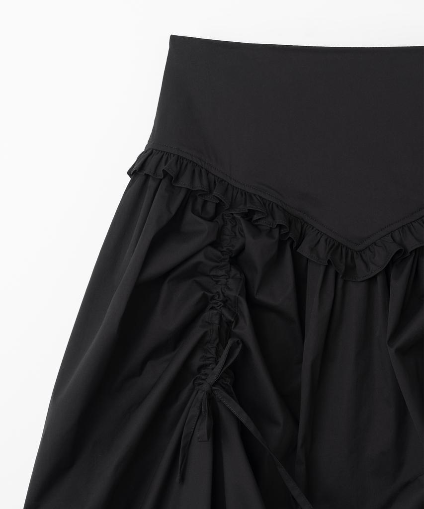 Milo Woman Balloon Shirred Maxi Skirt [Black]
