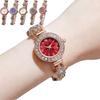 With Adjustable Bracelet Circle Shaped Watch Rhinestone Wrist Decoration Quartz Watches Women Girl
