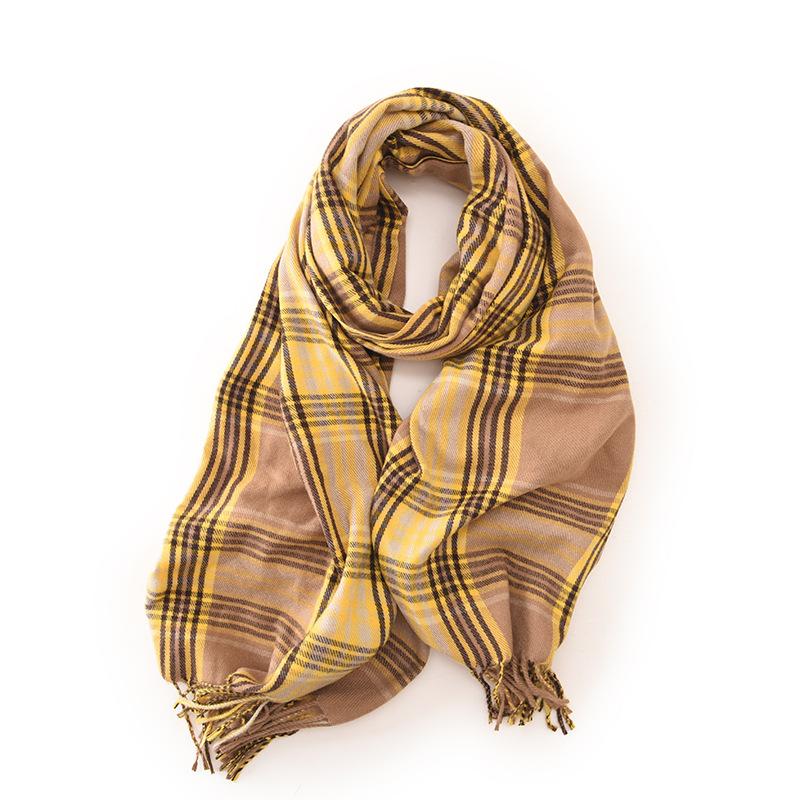 Tjock Vinter Varm Scarf Ny Dam Pläd Design Pashmina Sjalar Cashmere Sjal Lady Wrap Tofs Halsdukar Stickade
