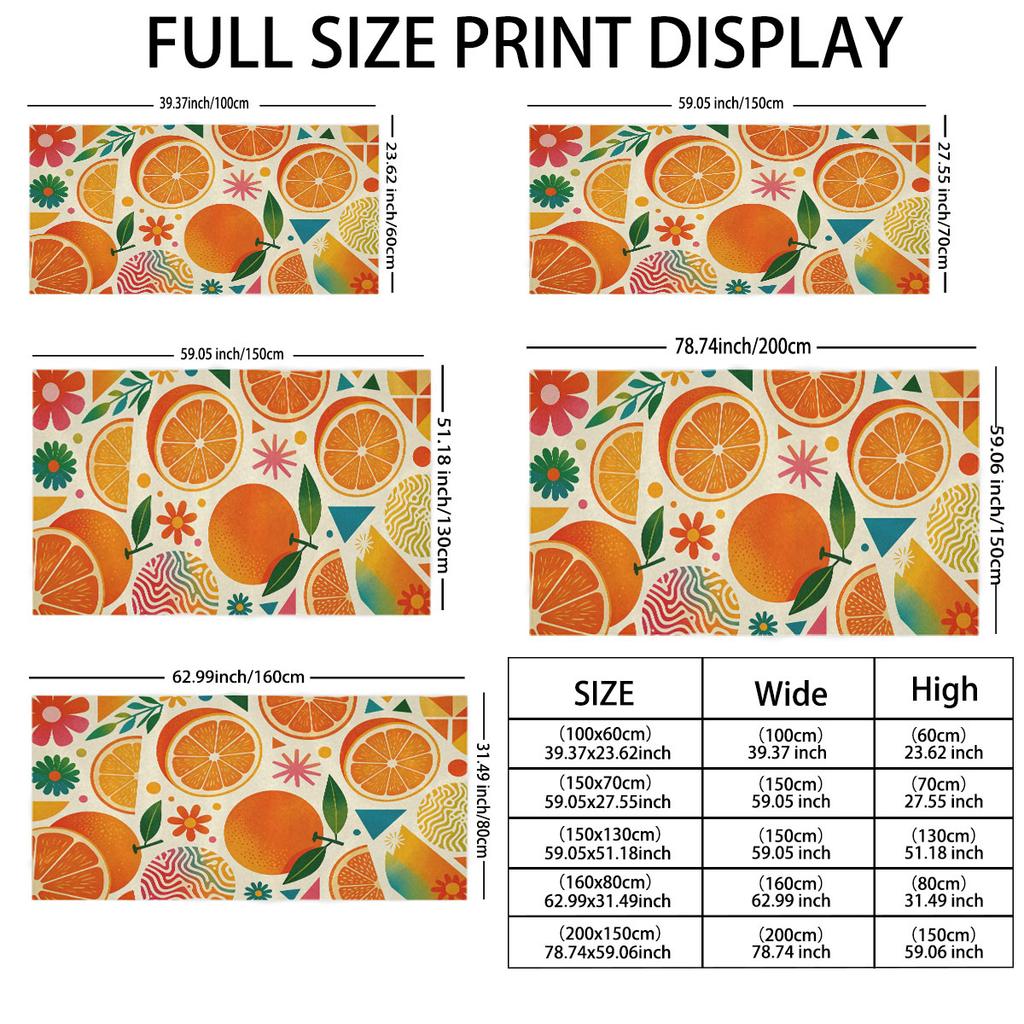 orange Print Towel Sport Quick-Drying Super Absorbent Camping Towel Super Soft Lightweight Gym Swimming Yoga Beach Towel