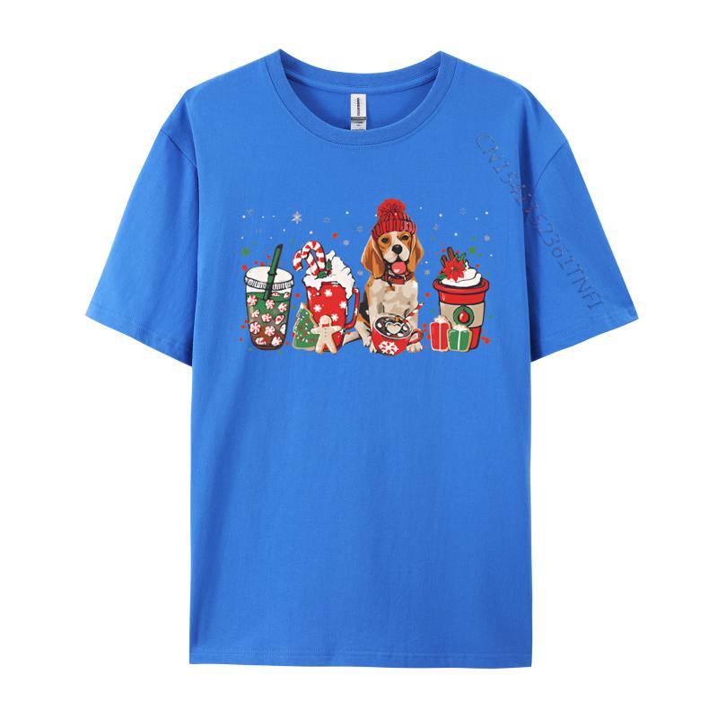 Beagle Dog Lover Merry Christmas Tshirt Graphic Print Tops Unisex Hip Hop Tee Clothes T Shirt Street Cotton Tshirt