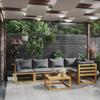Exclusive House - 6 Pcs Garden Furniture Set with Cushions Solid Acacia Wood