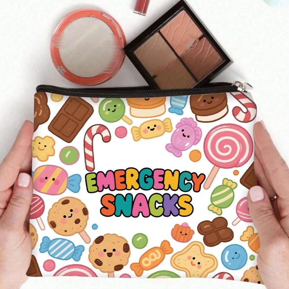 Canvas Cosmetic Bag Zipper Closure Cable Organizer Bag New Makeups Organizer for Office