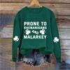 Women Long Sleeve Crewneck Sweatshirts Oversized Funny St. Patrick's Irish Shirts Pullover