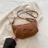 Large Capacity Splicing Croissant 2025 Autumn New Fashion Casual Simple Crossbody One Shoulder Dumpling Bag Women