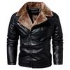 Winter Velvet Thickened Lapel PU Leather Jacket Men's Fur Integrated Jacket Men