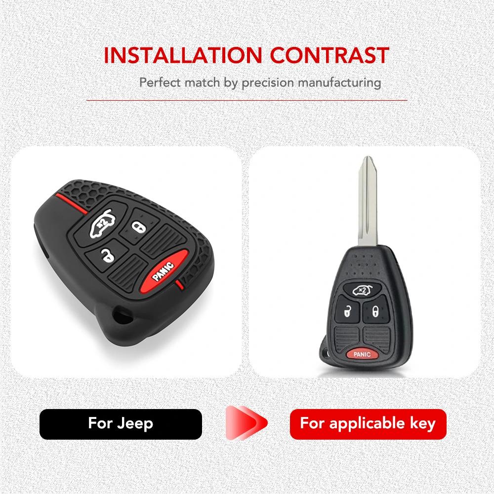 Silicone Cover Key Case For Chrysler Voyager Pacifica 300c PT Cruiser Dodge Caliber Avenger Jeep Grand Cherokee Compass Patriot