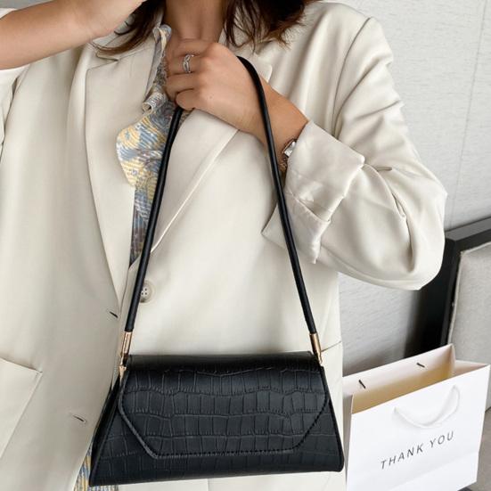Women PU Leather Underarm Bag Fashion Shoulder Bag Stylish Top Handle Bag Lightweight Handbag for Shopping Dating Commuting