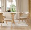 2 Foldable Solid Wood Dining Chairs, Comfortable and Breathable, Storable, Suitable for Dining Room, Living Room, Cafe, Modern Style, Linen, Beige