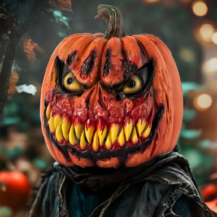 Scary Pumpkin Headgear Pumpkin Full Head Mask Head Covers Halloween Full Head Pumpkin Mask for Masquerade Cosplay Party
