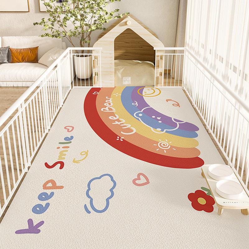 Cartoon Letter Bone Pet Playpen Mat Waterproof Non‑Slip Stain‑Resistant Easy‑Clean Large Pad For Dog Cat Indoor Playpen
