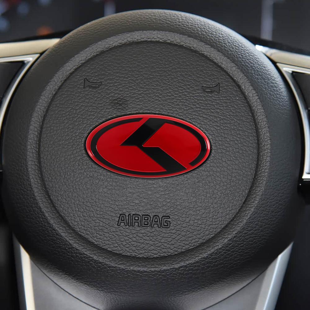 61 MM Decorazione Emblema Auto in Alluminio 3D Adesivo Centrale Volante Per KIA Sportage Ceed Sorento Cerato Optima GT STINGER Rio Soul