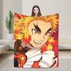 Anime Kyōjurō Rengoku Flanellfiltar Varma Sängkläder Plädar för Heminredning Dekorativt Mönster Sängöverkast Soffa Sängöverdrag