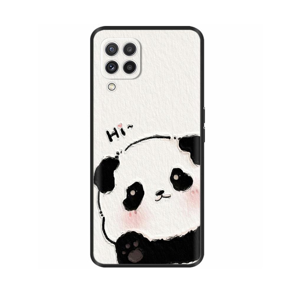 Phone Cover For Samsung Galaxy A22 Case A225F Painted Cute Panda Silicone Back Cover For Samsung Galaxy A22 5G Case A22S Bumper