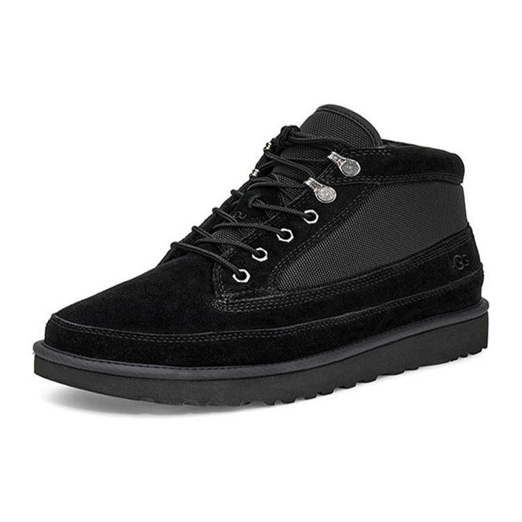 UGG Highland Leather Warm Durable Comfortable Ankle Outdoor Boots Men boots Black 1095352-BLK