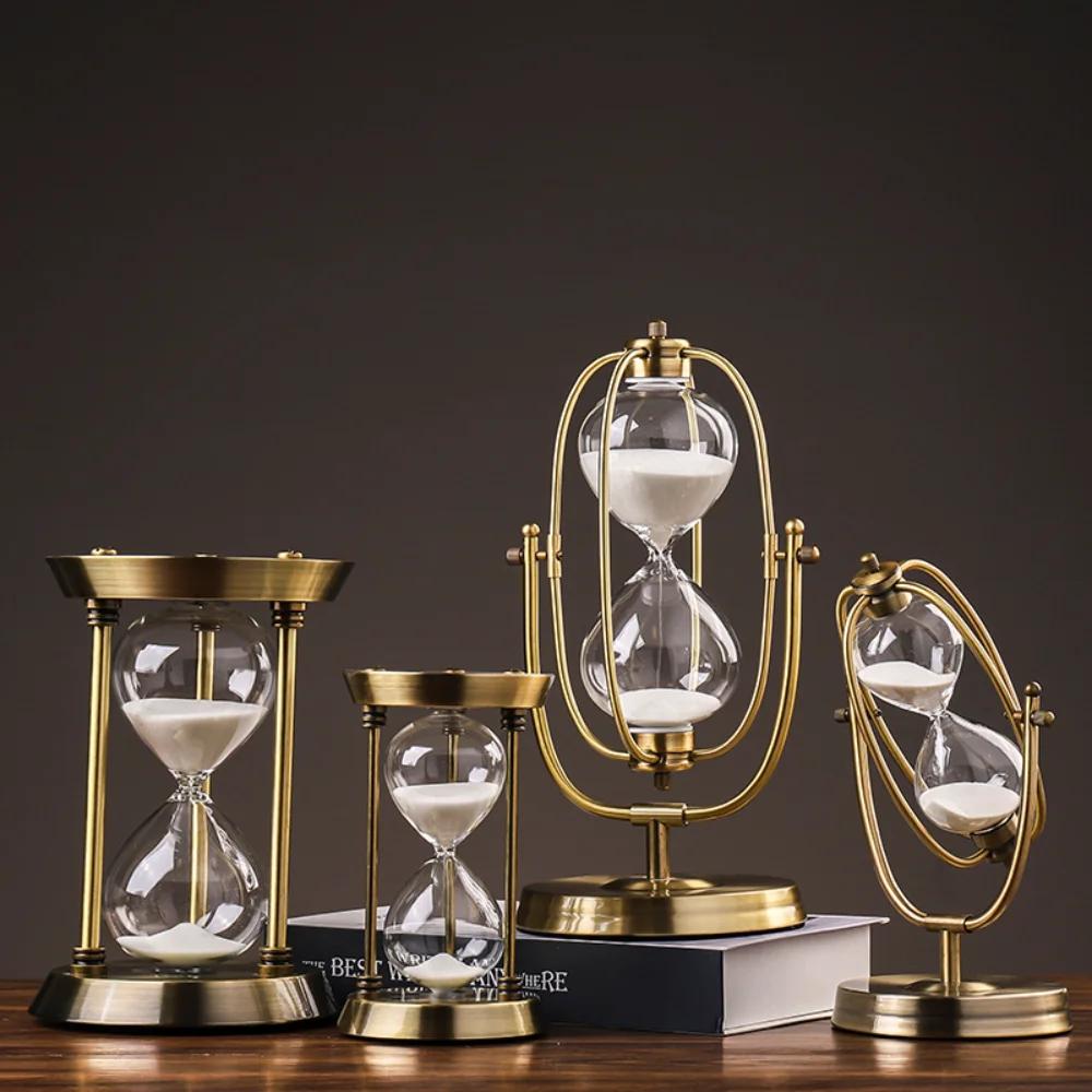 Scandinavian Creative Iron Hourglass Timer Ornament Office Study Wine Cooler Domestic Usage Decoration High Quality Craft Furnishings