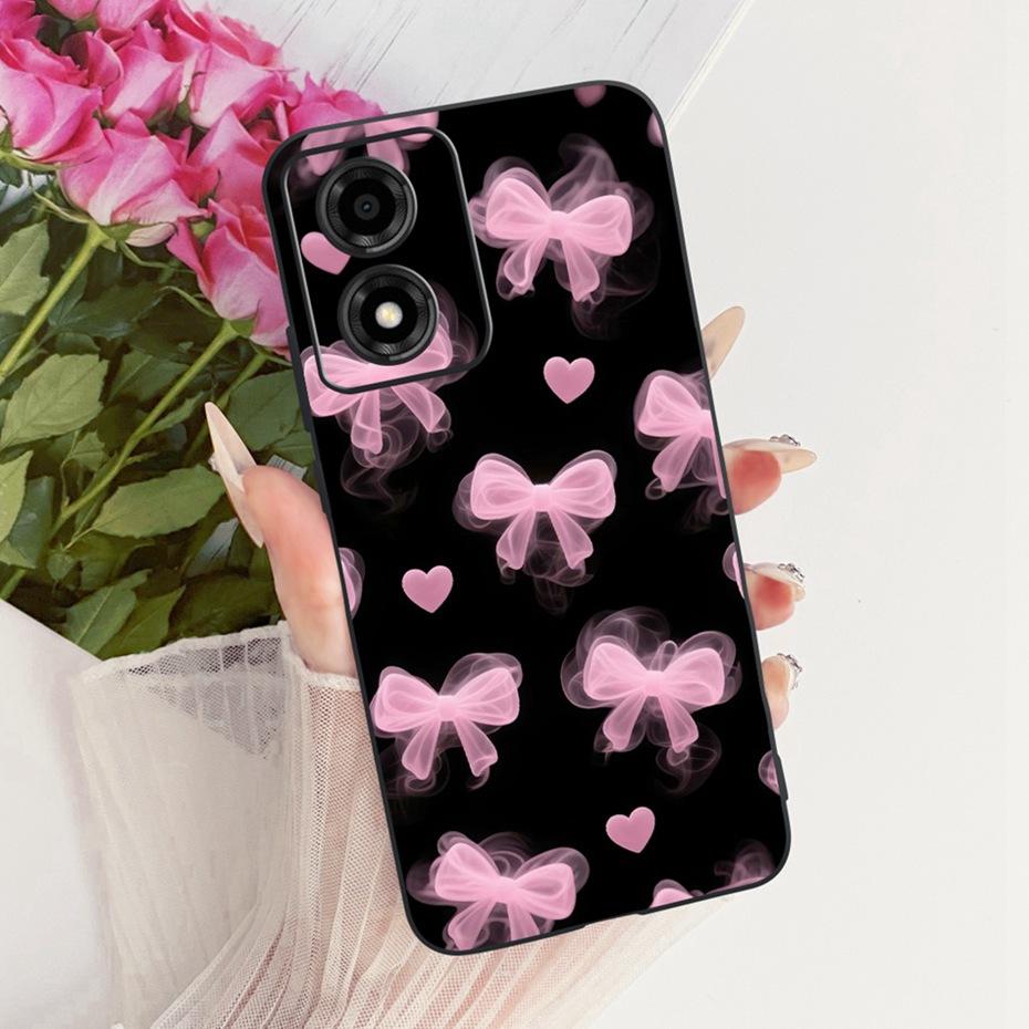 Cute Printing Phone Case For Motorola Moto E14 Soft Black Silicone TPU Cases For Moto E14 Covers Bumpers