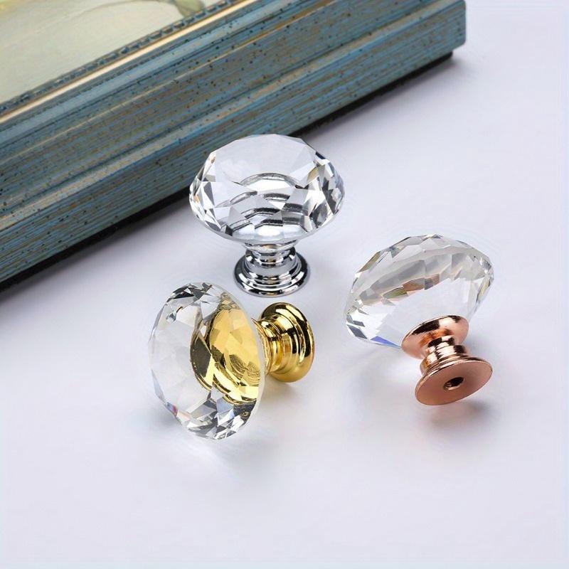 Shiny Acrylic Crystal Furniture Knob Single Hole Diamond Shaped Pulls Handle for Drawer Cabinet Wardrobe Kitchen Cupboard Door