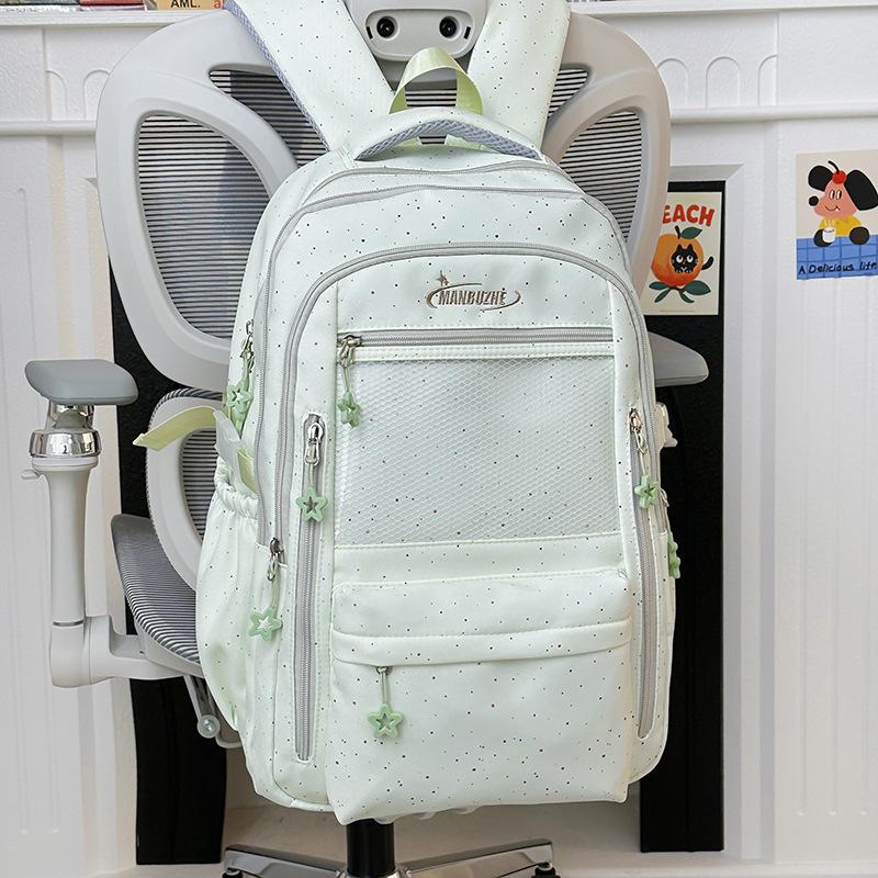 Schoolbag new schoolbag female Korean ins college wind star high value junior high school students multi-compartment lightweight backpack