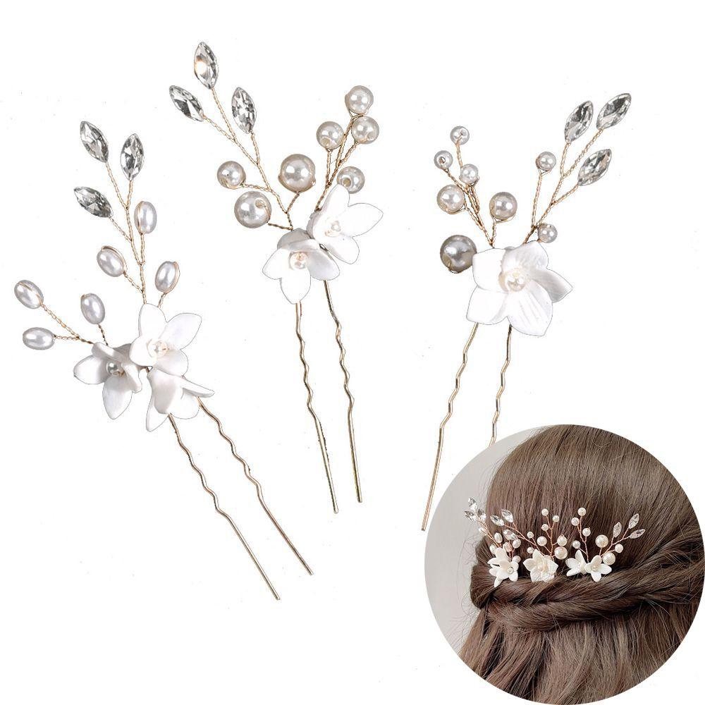 Girls Decoration Rhinestone Handmade Hair Pins Crystal Headband Bridal Hairpin Tiara Jewelry