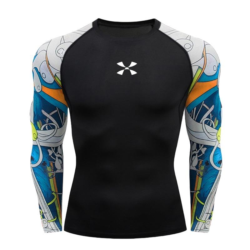 Men's Compression Gym Wear Swim T Shirt Wholesale Men Gym Wear Slim Fit Rash Guard Compression T Shirt