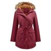 Plush Cotton Jacket Hooded Collar Winter Warm Jacket Oversized Women's Cotton Jacket