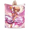 Anime Cardcaptor Sakura Blanket Flannel Summer Portable Super Soft Throw Blankets for Home Couch Plush Thin Quilt