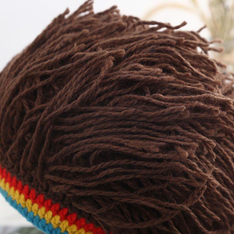 Funny Headsets Hats Men's and Women's Personality European and American Warm Knitted Wig Hats Dirty Braids Knitted Hats Hip Hop Party Hats