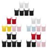 Kids Girls 3Pcs Ribbed Camisole Set Solid Color Spaghetti Straps Sleeveless Crop Top Vest for Sports Dance Practice