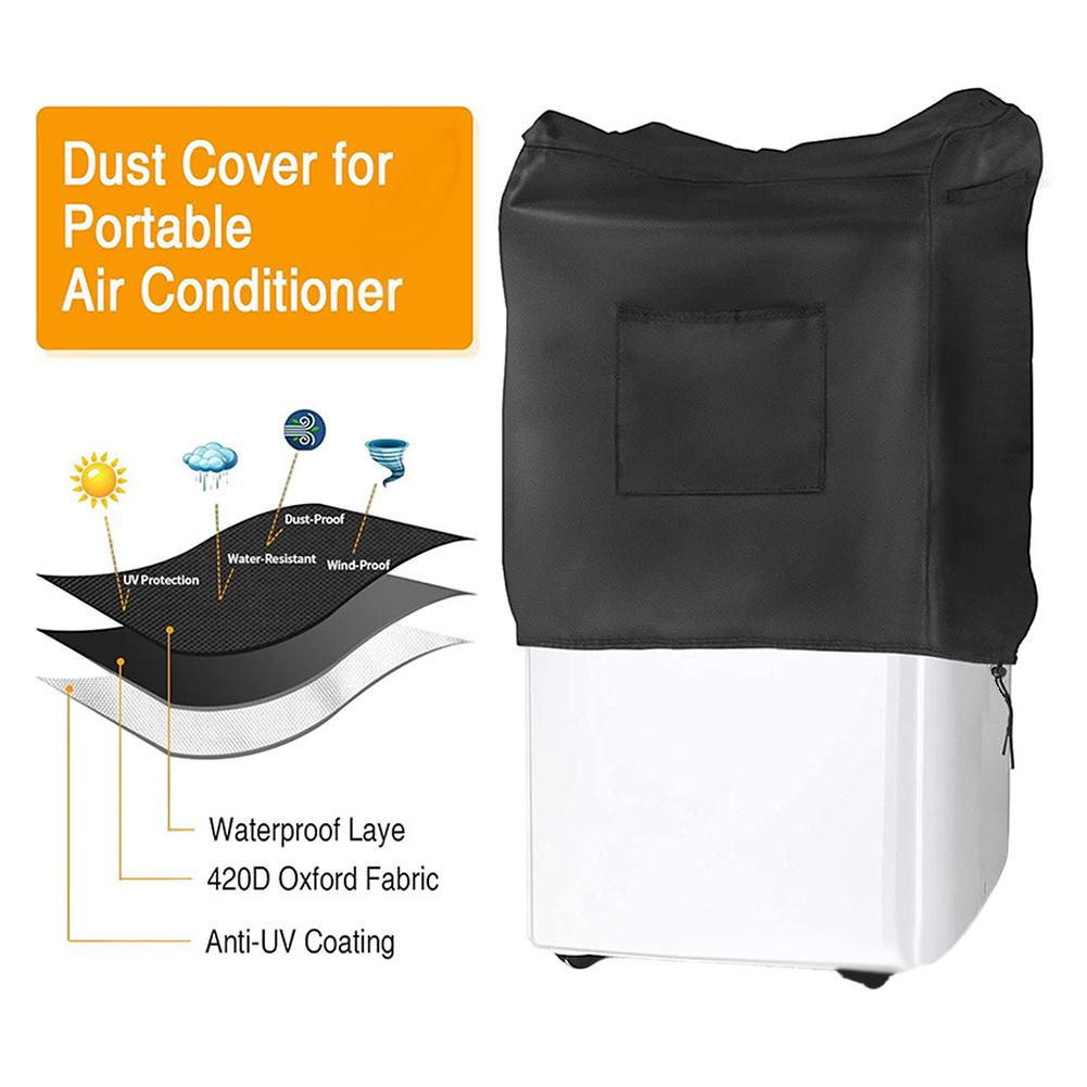 Waterproof AC Cover Portable AC Cover For Home Storage Adjustable Drawstring Side Storage Pocket Reinforced Handles
