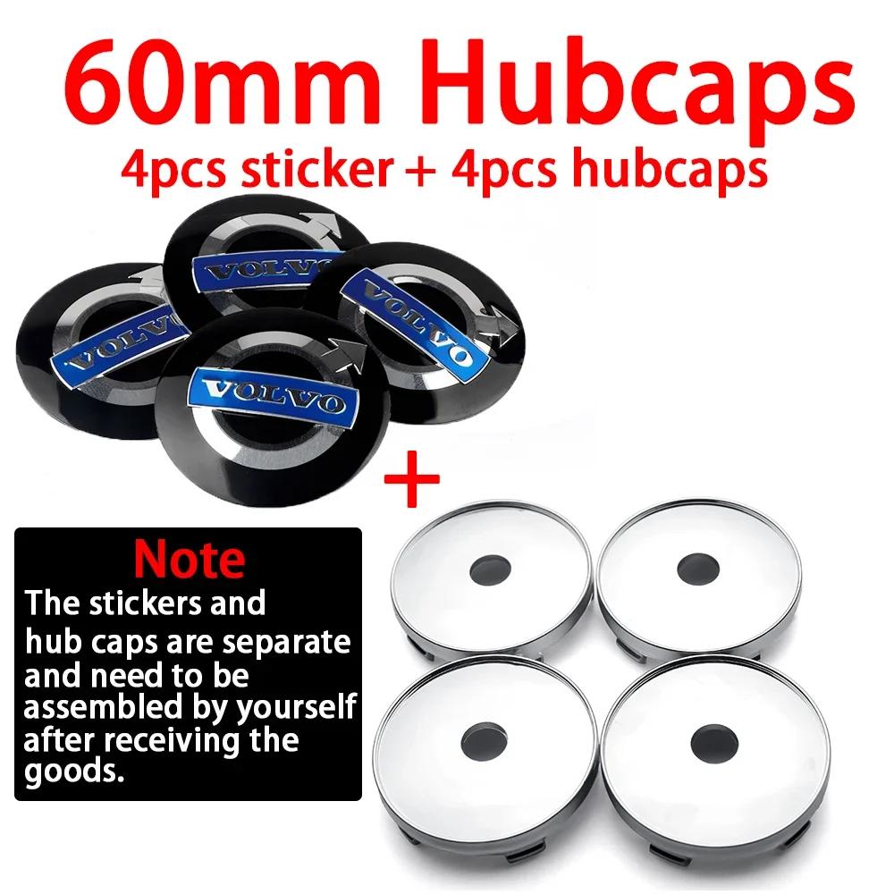 4 pièces 55mm Cache-moyeu de roue d'origine de voiture Autocollant Emblème pour Volvo XC60 XC90 V40 V60 S60 V50 V90 S80 C40 XC40 V70 C30 C7