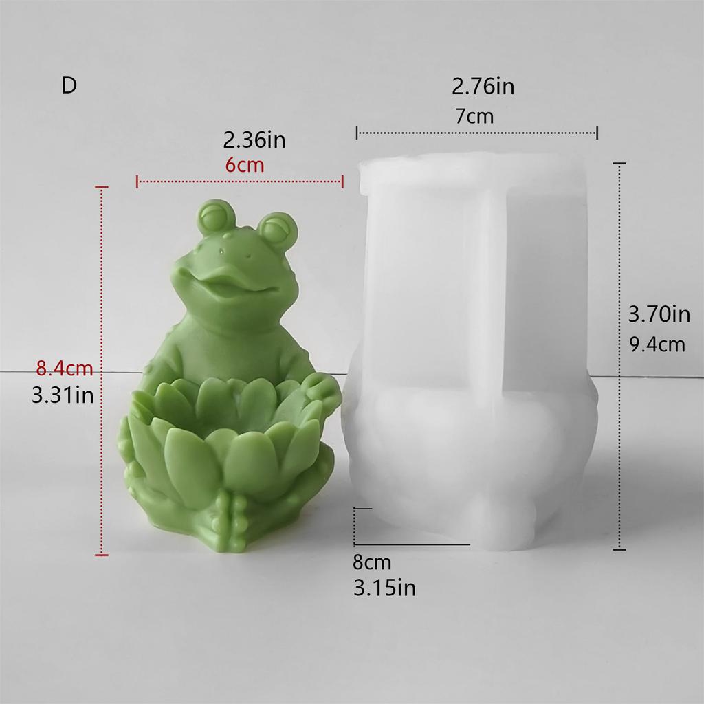 3D Frosch Kerzenform Cartoon Tier Silikonformen Ornamentformen Gussformen Gipsformen für Heimdekoration
