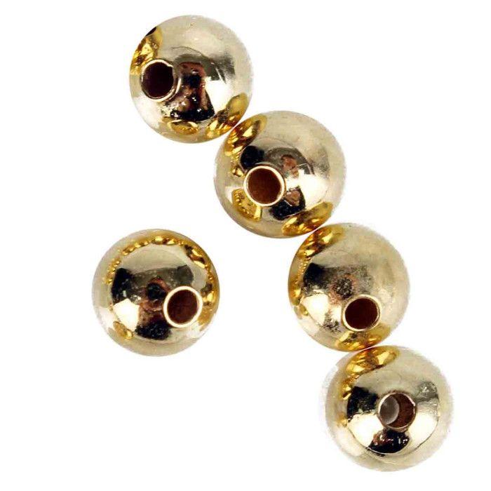 MégaCréa DIY - Round Metal Beads 0.6 Cm Gold 20 Pieces