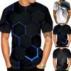 Camiseta masculina com estampa 3D de manga curta verão casual gola redonda esportiva camisetas tops