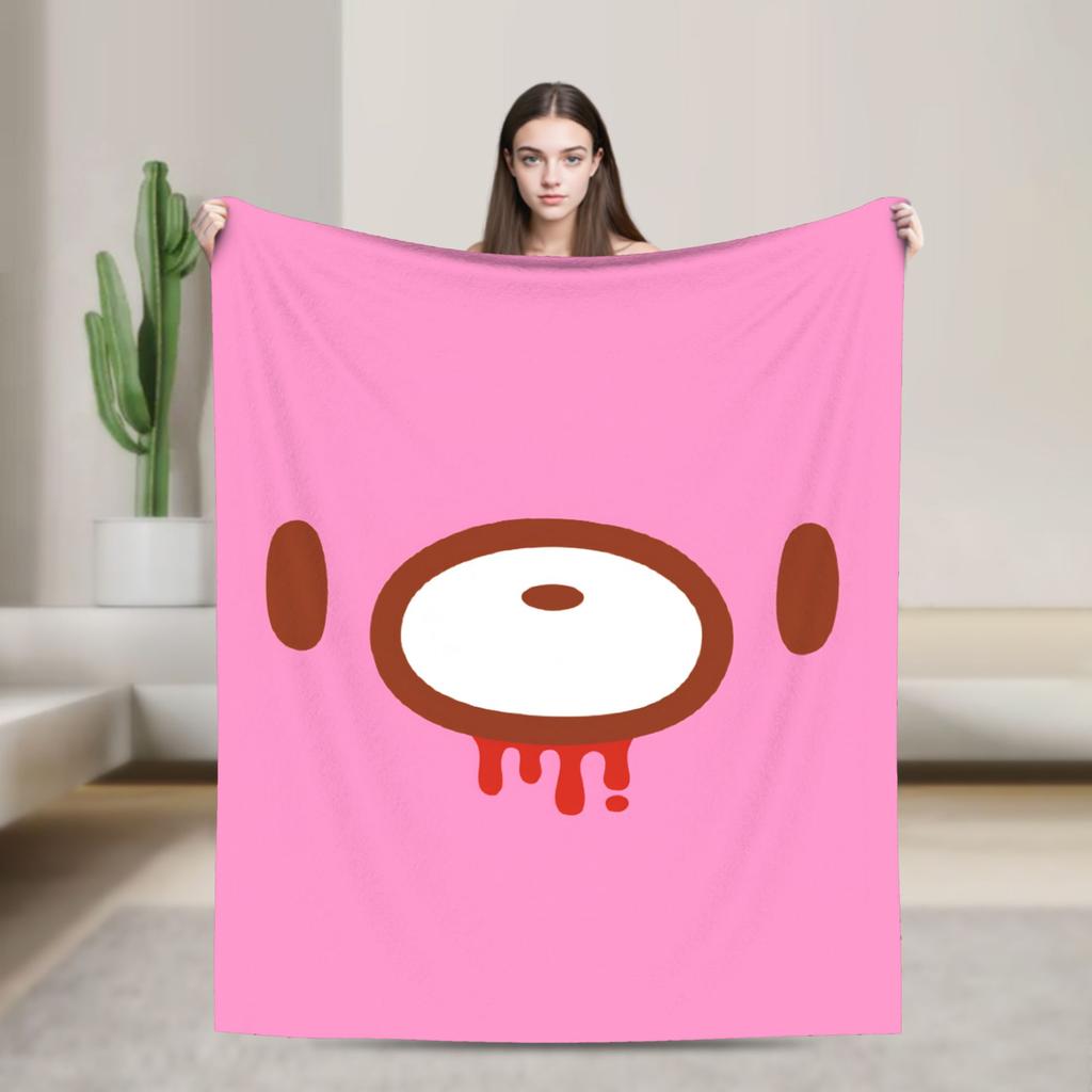 Gloomy Bear Decken Kawaii Warm Weich Ästhetisch Plüsch Bettwäsche Überwürfe Für Heimdekoration Flugzeug Reisen Flanell Tagesdecke Bettbezug