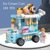 208pcs Mini City Street View Building Blocks McDonald's House Model Building Blocks Compatible with Children's Educational Toys