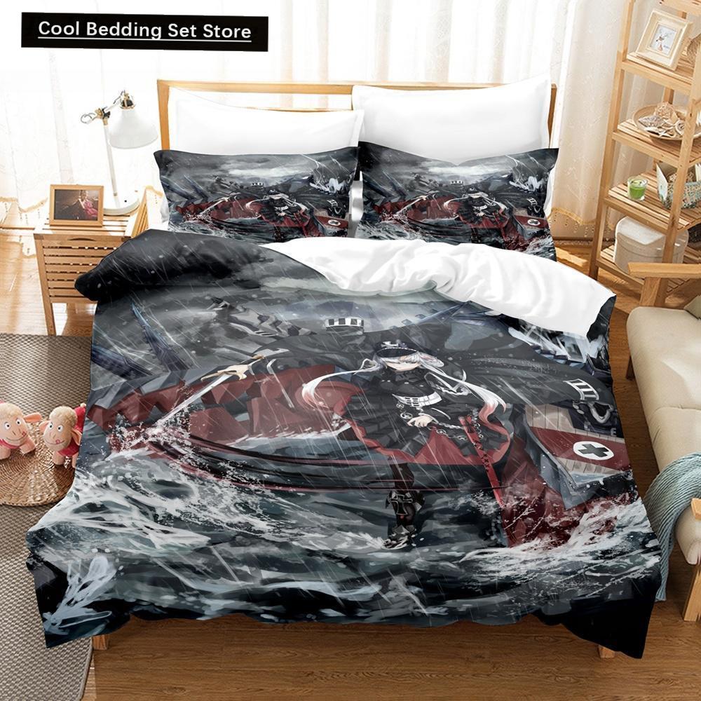 3D-trykk Anime Azur Lane Sengetøy Sett Enkelt Twin Full Queen King Size Sengesett Voksen Barn Soverom Dynetrekk Sett laken sett