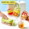 Dual-purpose Ice Cube Tray Water Bottle with Lid & Straw-Touchless Ice Cube Mold Tray Maker for Summer Outdoor Refreshing Drinks