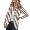 Women's Jacket Long Sleeve Cardigan Collar Stripe Single Button Business & Leisure Top