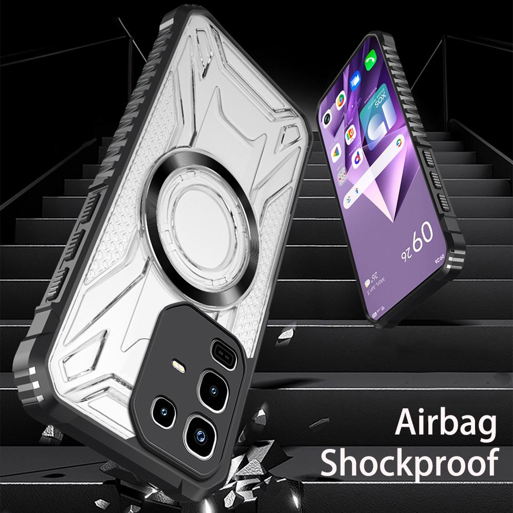 KEYSION Transparente magnetische Hülle für VIVO Y29 4G Weiches Silikon+PC Robuste stoßfeste Handy-Rückseite für IQOO Z10X 5G