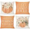 Fall-Themed Pumpkin And Floral Patterned Decorative Cushion Covers Sofa Cushion Cover, Home Room Decoration Short Plush Material