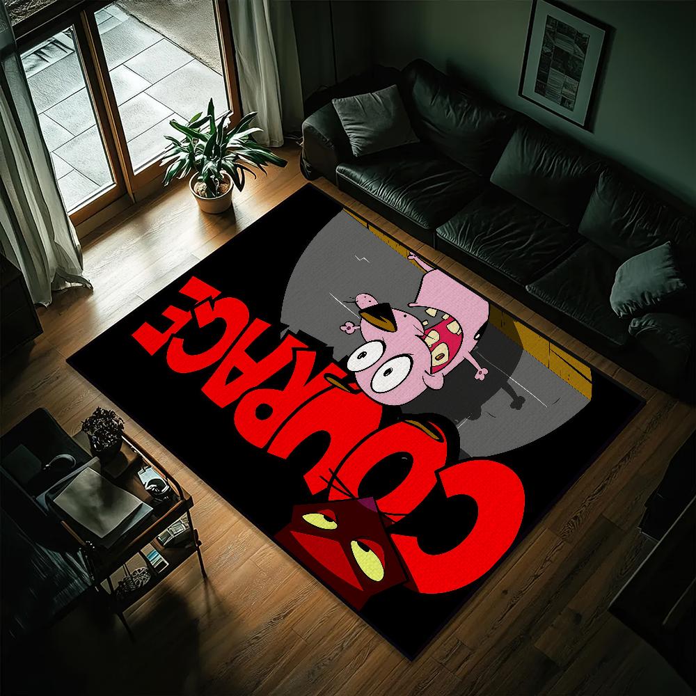 Cartoon C-COURAGE The Cowardly Dog small carpet Bedside Kitchen Bath Living Home House Bedroom Floor Mat Doormat Rug Decoration