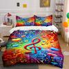 Colorful Treble Clefs, Hearts. Bedding Sets Duvet Cover Sets Duvet Covers Pillowcases(1 * Duvet Cover 2 * Pillowcases Without Duvet Insert)