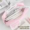 Multi-layer Pencil Case Pink White Stationery Bag Portable Pencil Pouch  Students