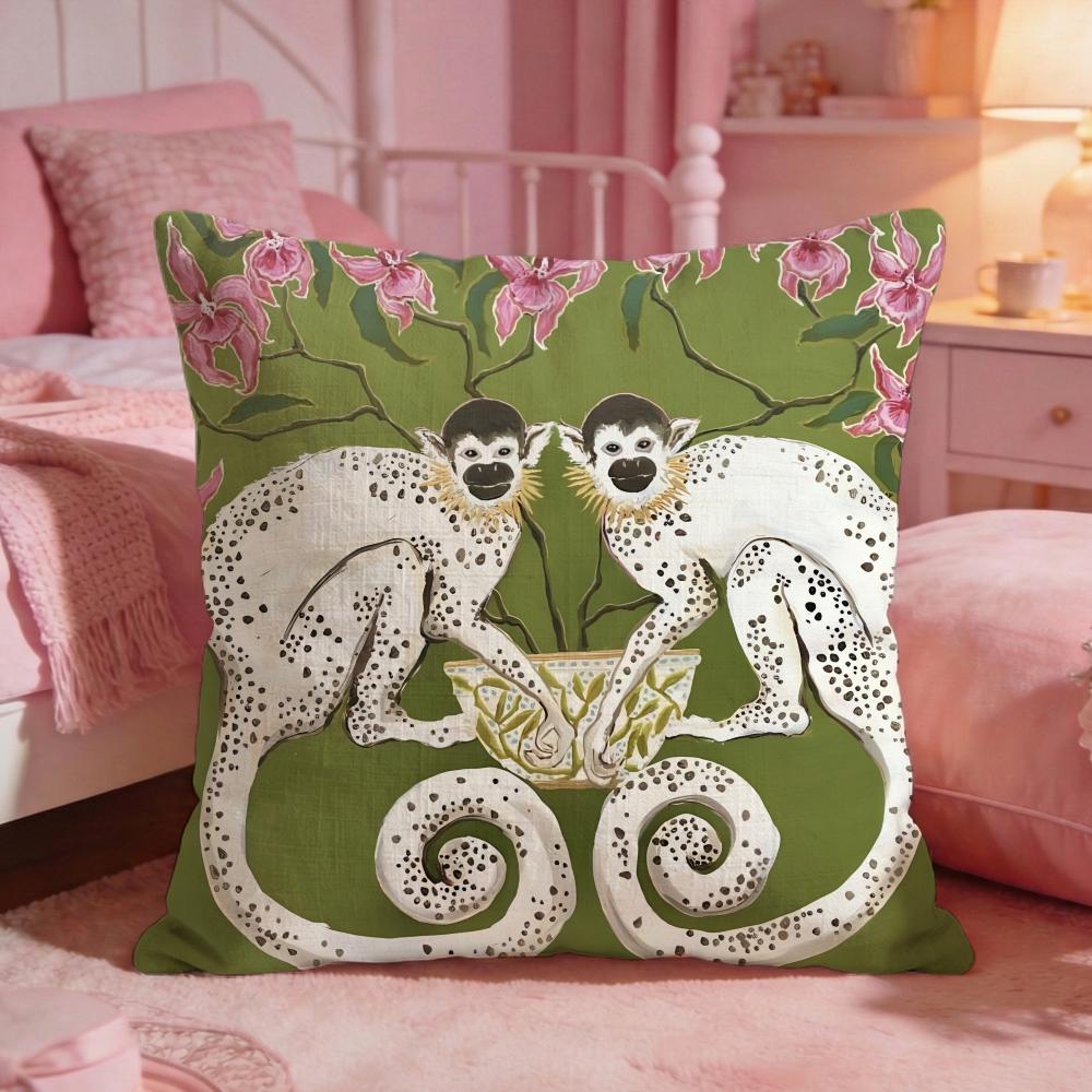 PPaige GGemmel MMonkey Cushion Cover Premium Comfort Reversible Pillow Cove Two In One Design For Any Room  Car Interior