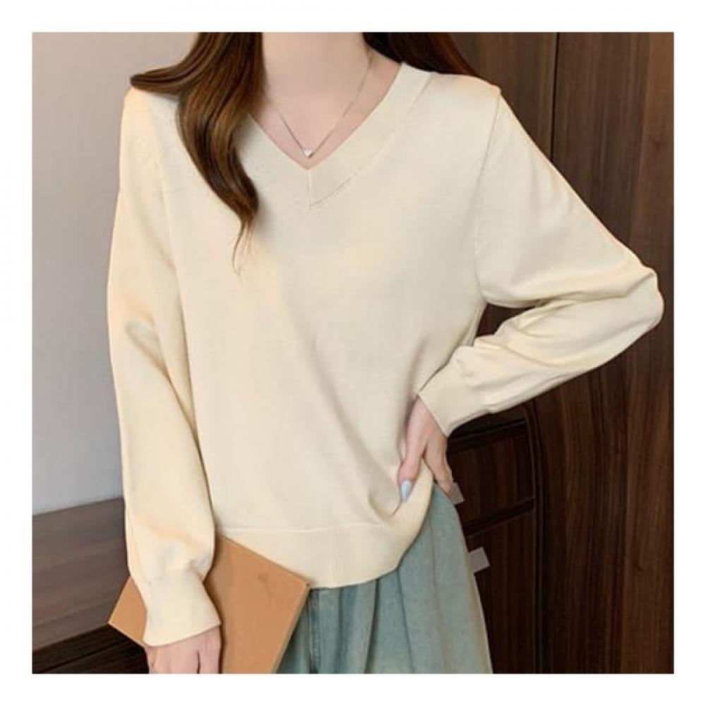NaVaVa V Neck Long sleeVe Knit Solid Nk1967
