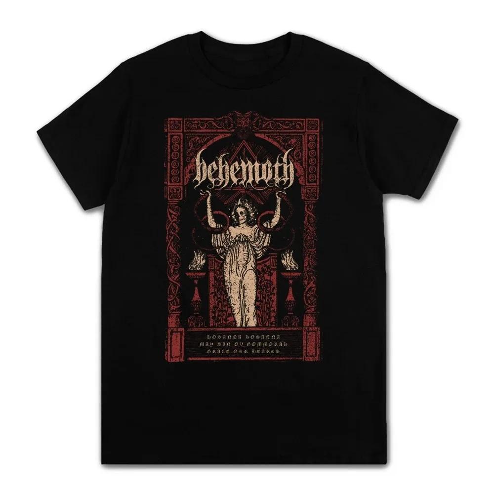 2022 Unisex Clothing Summer T-shirts Black Metal Behemoth Printed O Neck Short Sleeve Tees Tops Oversized T Shirt Unisex Streetwear Unisex T-shirt
